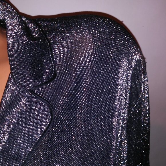 Victoria Secret Sleepwear Set Top & Bottom Black Silver Pajama Long Sleeve Pants - Picture 5 of 10